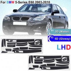 Lhd 18 St Glansig Matte Kol Fiber Sticker Vinyl Interiör Dekal Trimma 3d 5d Sticker För Bmw 5serien E60 20032010