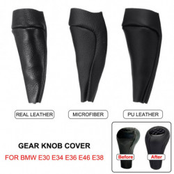 Bil Redskap Knopp Omslag Fall Pu Läder Shifter Fall Covers Microfiber För Bmw E28 E30 E32 E34 E36 E38 E39 E46