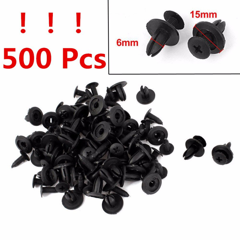 500pcs 6mm Bil Stötfångare Fästanordning 6mm Hål Nit Hållare Skjuta På Motor Omslag Bil Dörr Trimma Panel