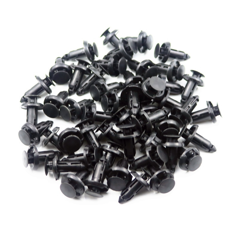 100pcs 8mm Bil Plast Fästanordning Klämma För Nissan Honda Toyota Byd Bil Stötfångare Fender Fast Clips Universell