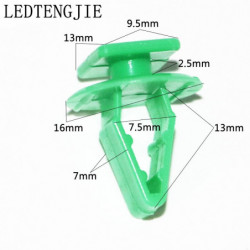 Ledtengjie 100pcs Bil Fasteners Trimma Styrelse Bil Deflektor Vatten Samlar Tallrik Plast Fast Clips För Honda