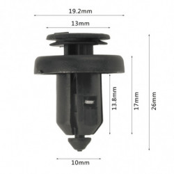 20st 11313 10mm Plast Bil Trimma Kort Panel Fast Klämma Fordon Dörr Stötfångare Fästanordning Spänne För