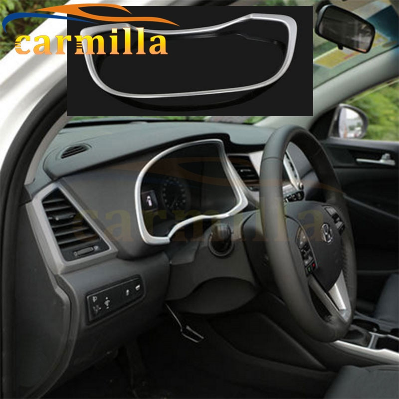 Magmuskler Krom Bil Interiör Instrument Panel Omslag Trimma Sticker För Hyundai Tucson 2015 Instrumentbräda