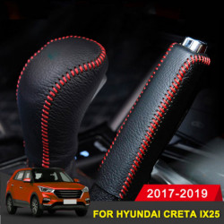 Redskap Flytta Kragar Covers Handbroms Omslag Interiör Läder Handstitched Flytta Knopp För Hyundai Creta Ix25