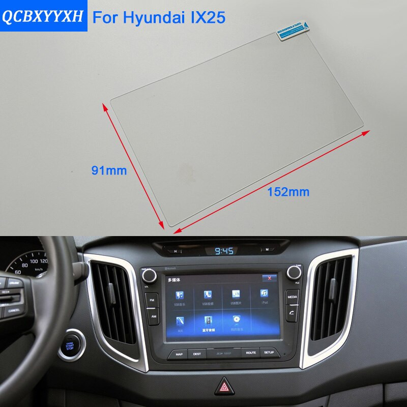 Bil Styling 7 Tum Gps Navigering Skärm Stål Glas Skyddande Filma För Hyundai Ix25 Kontrollera Av Lcd Skärm