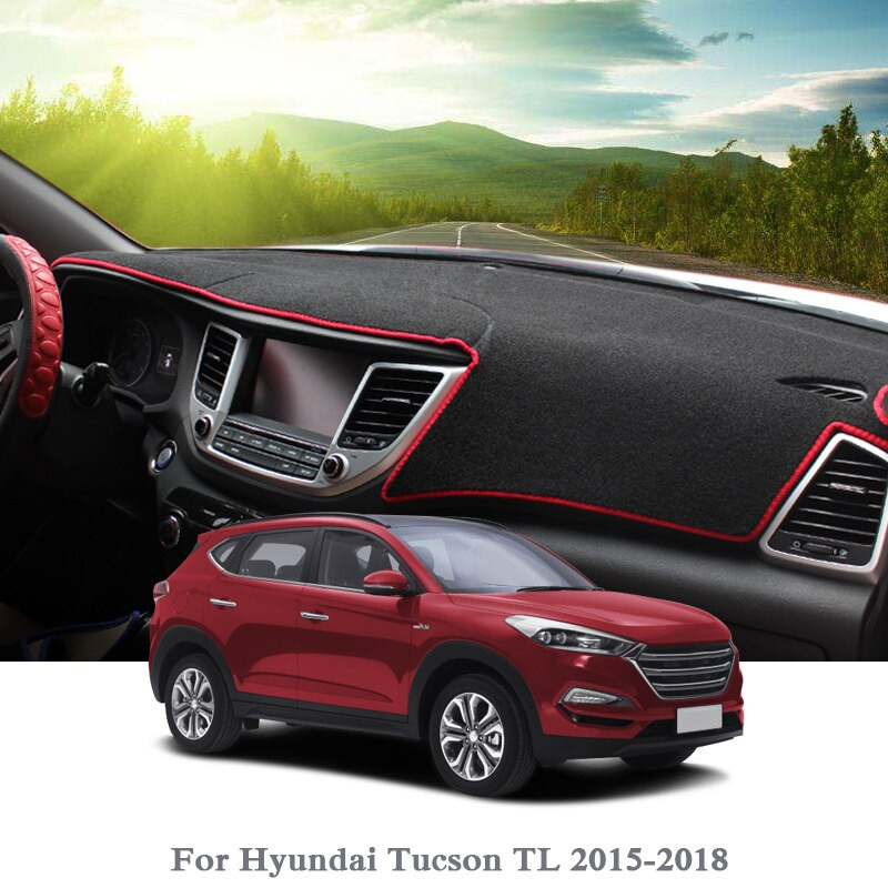 Silikon Antisunshine Matta Bil Instrumentbräda Omslag Skydda Vaddera Omslag För Hyundai Tucson Tl 2015 Lhd Rhd