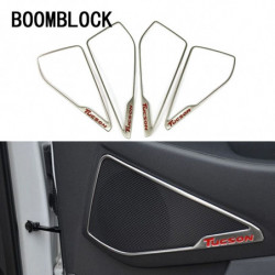 Boomblock 4pack Uppsättning Bil Covers För Hyundai Tucson 2015 Interiör Främre Dörr Högtalare Horn Ram Trimma