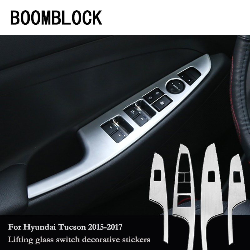 Boomblock 4pack Uppsättning Bil Covers För Hyundai Tucson 2015 Fönster Hiss Knapp Dörr Hantera Panel Trimma