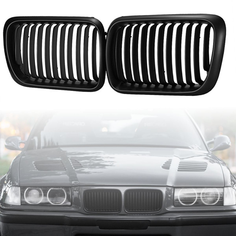 2pcs Stil Bil Främre Njure Sport Grill Grill För Bmw E36 318i 323i 1997 1998 1999