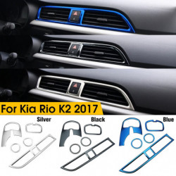 5pcs Uppsättning Bil Stying Krom Luft Utlopp Cirkel Omslag Interiör Lister Dekoration Ram För Kia Rio 4 K2