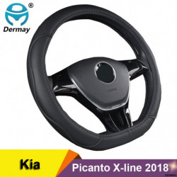 Bil Styrning Hjul Omslag D Form Pu Läder För Kia Picanto Xline 2019 2020 Morgon Fläta På Styrning Hjul Bil