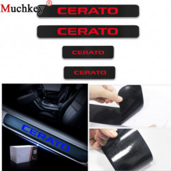 4pack För Kia Cerato 4d Kol Fiber Vinyl Klistermärken Dörr Tröskel Tallrik Bil Dörr Tröskel Välkommen Trampa