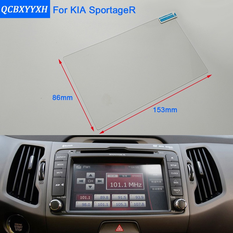 Bil Styling 7 Tum Gps Navigering Skärm Stål Glas Skyddande Filma För Kia Sportage R Kontrollera Av Lcd Skärm