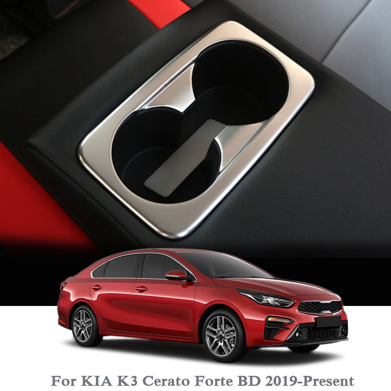 För Kia K3 Cerato Forte Bd 2019 Bil Styling Inre Bak Vatten Kopp Hållare Ram Paljetter Inre Sticker Interiör