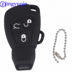 Jingyuqin 10p 3button Silikon Avlägsen Nyckel Fall För Mercedes För Benz B C E Ml S Clk Cl Fob Omslag Hållare