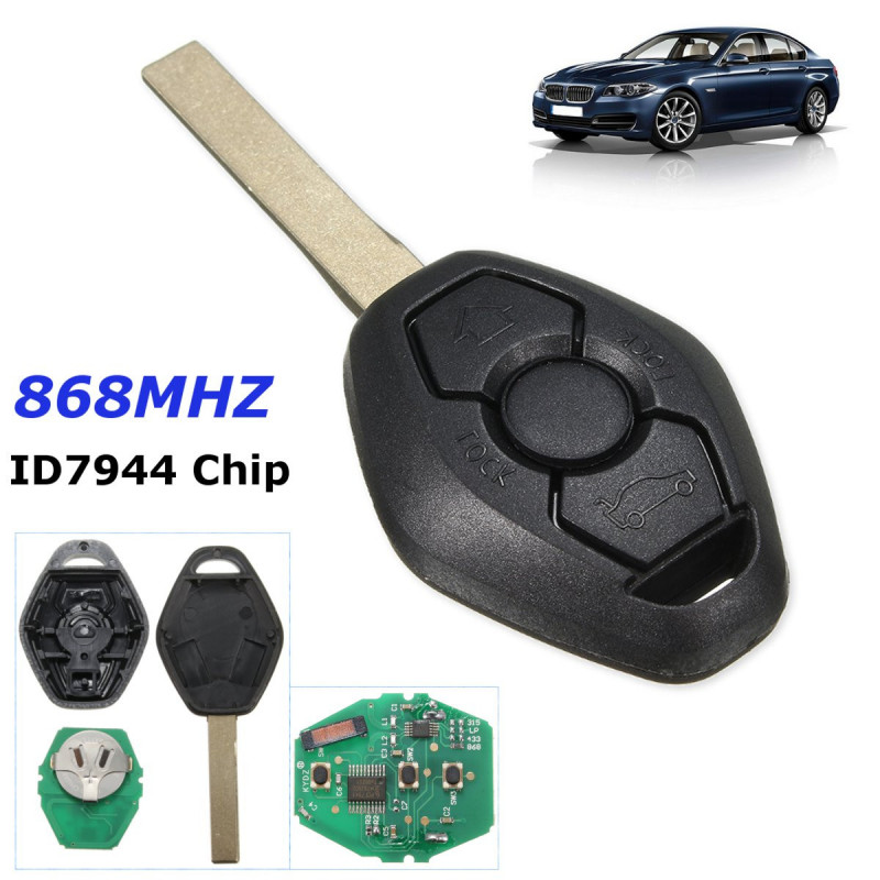 3 Knappar 315mhz 433mhz 868mhz Avlägsen Nyckel Med Id7944 Chip För Bmw Cas2 5 Serier E46 E60 E83 E53 E36 E38